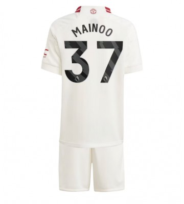 Manchester United Kobbie Mainoo #37 Tercera Equipación Niños 2023-24 Manga Corta (+ Pantalones cortos)